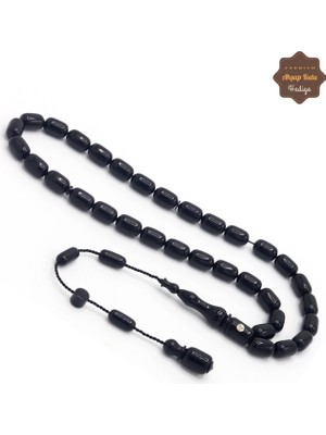 Midyat Nurtaş Gümüş Siyah Pırlanta Parçacıklı Sistem Püsküllü Sıkma Kehribar Tesbih 201025400