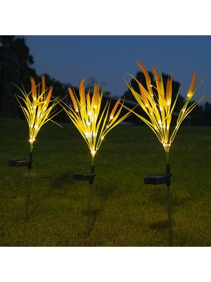 Mubx 2 Adet Solar Güneş Enerjili Buğday Başak Desenli Aydınlatma Bahçe Aydınlatma,saksı Işığı