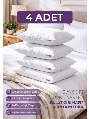 Days In Colours 4 Adet  Uyku Yastığı - Mikro Silikon Yastık 600 Gram - Daysoft Serisi