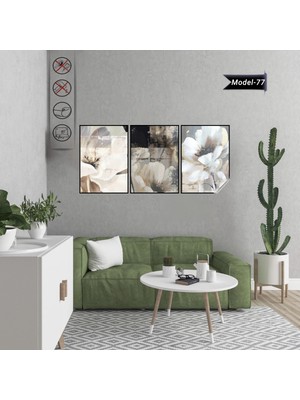 Akıllı Kağıt Statik Tutunma Özellikli Tablo - Poster Çiçek (Model- 77)