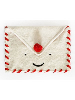 Alesta Home Alesta Home Yılbaşı Temalı Kırmızı Ponpon Süslemeli Pelüş Dekoratif Cüzdan 15x22 cm CZD001