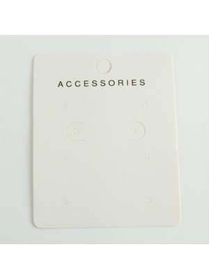 Aesco 6 Delikli Beyaz Lüx Küpe Kartı