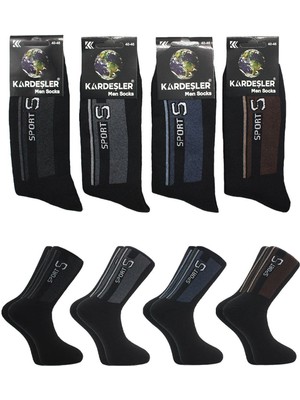 Kardeşler Çorap Erkek Havlu Pamuklu Kışlık Kalın Soket Çorap Çok Renkli Termal 4'lü Paket