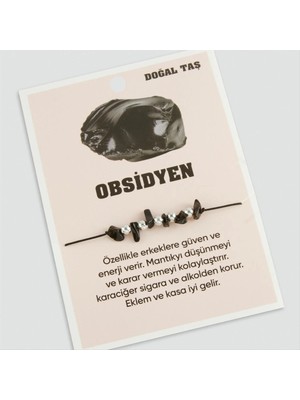 Aesco Obsidyen Doğaltaşlı Ip Bileklik