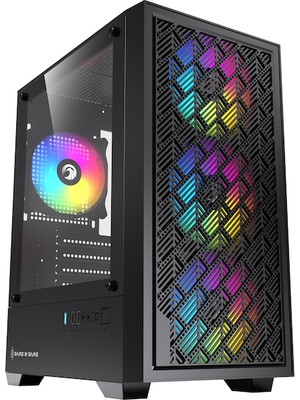 Game in Game Flow 4X120MM Rgb Fanlı Mesh Panel M-Atx Gaming Kasa (Temperli Cam)
