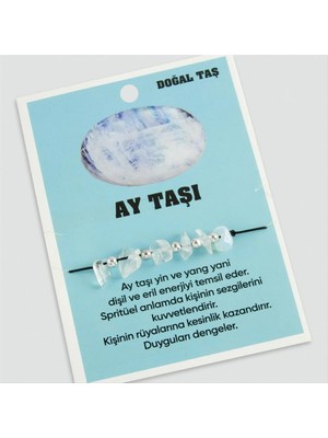 Aesco Ay Taşı Doğaltaşlı Ip Bileklik