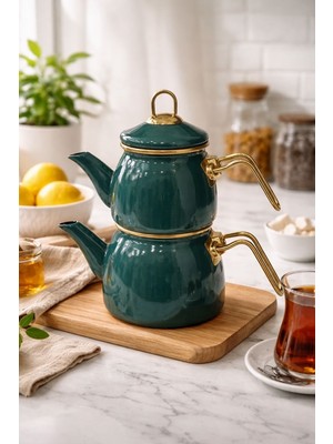 Pr Home Emaye Mini Model Emaye Çaydanlık Petrol Yeşili