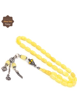 Midyat Nurtaş Gümüş Büyük Battal Boy Kapsül Kesim Hakiki Ukrayna Damla Kehribar Tesbih 201025405