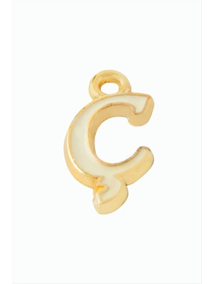 Aesco Sarı Renkli Püskül Kolye Ucu Harf