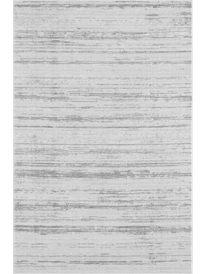 Sere Serpe Modern Tozumaz Çizgili Halı Modern Salon Oturma Odası Yolluk Antialerjik Gri