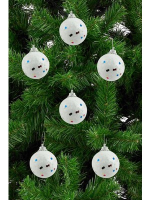 Aesco 6 Adet Köpük Cici Yılbaşı Ağaç Süsü 4 cm