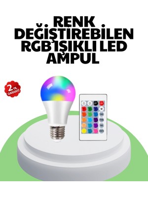 Aesco Mey Ithalat® 2025 Rgb LED Ampul Uzaktan Kumandalı Renkli Işık A Kalite