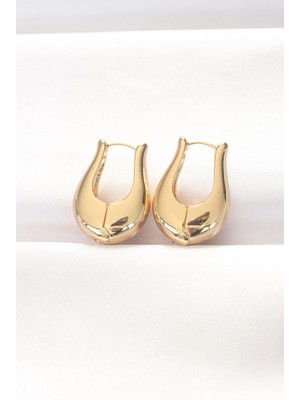 Aesco Mey Ithalat® Pirinç Gold Renk Bombeli Küpe