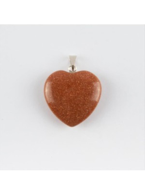 Aesco Kahve Yıldız Kalpli Doğaltaş Kolye Ucu