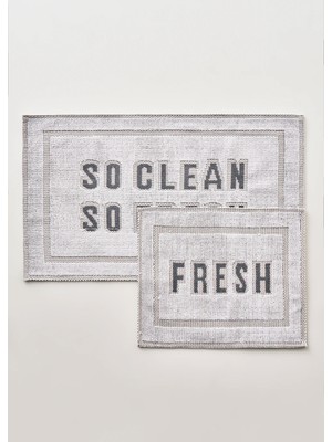 Bella Maison Clean Fresh Paspas Takımı Beyaz (60X100 - 50X60 Cm)