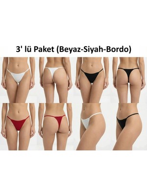 Calma String 3 Renk Pamuklu (Beyaz -Siyah-Bordo)