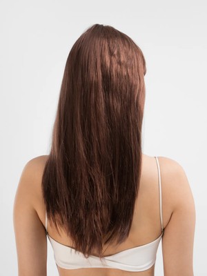 Aesco Mey Ithalat® Kahve Renk Uzun Düz Parti Peruğu - Uzun Kahverengi Peruk