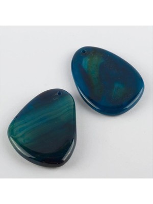 Aesco Özel Kesim Doğaltaş Plaka Akik Kolye Ucu