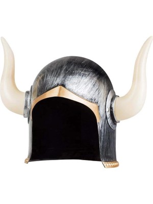 Aesco Mey Ithalat® Mega Boynuzlu Viking Ivar Kaskı Eskitilmiş Desen Gümüş Renk