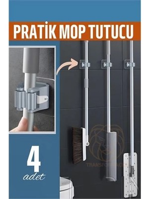 Aesco Mey Ithalat® Yapışkanlı Pratik Mop Tutucu 4 Adet