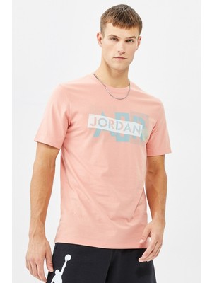 Nike Jordan Air Wordmark Graphic Tshirt Orange Jordan Grafik Baskılı Tişört Turuncu