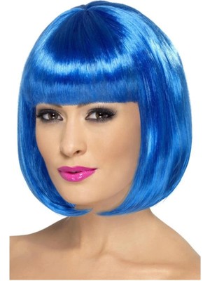 Aesco Mey Ithalat® Mavi Renk Parti Peruğu Kısa Küt Saç