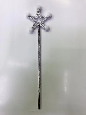 Aesco Mey Ithalat® Yıldız Peri Asası Sihirli Değnek Beyaz Ponponlu