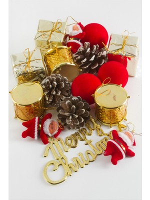 Aesco 16 Adet Karışık Büyük Boy Yılbaşı Ağaç Süsü