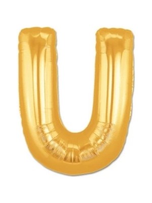 Aesco Mey Ithalat® U Harf Folyo Balon Altın Renk  40 Inç
