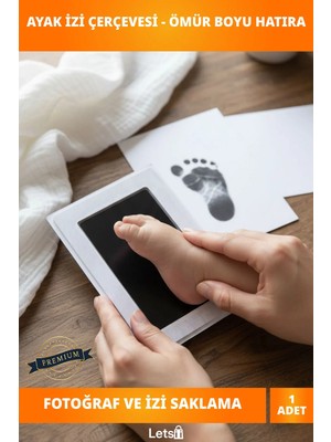 Letsii Bebek El Ayak Izi Fotoğraf Çerçevesi Mürekkepsiz Baskı Kiti ile Güvenli Anı Saklama Seti