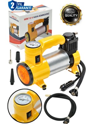 Moonshop Pro Seri Çelik Gövde Pistonlu 12 V 160 Psi Dakikada 85 Lt Araç Araba Lastik Bot Şişirme Kompresörü