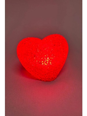 Aesco Işıklı Kırmızı Kalp LED Lamba 9 cm