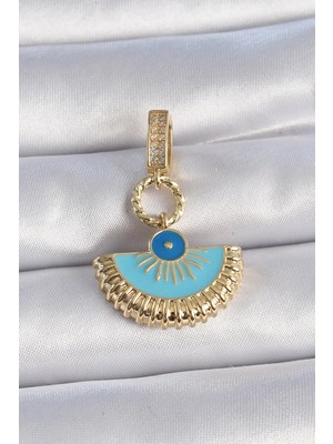 Aesco Mey Ithalat® Pirinç Gold Renk Nazar Boncuklu Ajda Charm