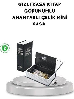 Aesco Mey Ithalat® Gizli Kitap Kasa – Metal Gövdeli, Anahtarlı