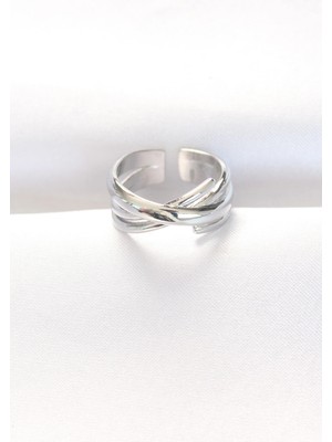 Aesco Mey Ithalat® Kalın Silver Renk Ayarlanabilir Yüzük