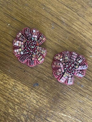 Gönülden Tasarım 4x4 cm 2 Adet Taşlı Çiçek Arma Set