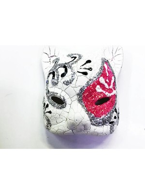 Aesco Mey Ithalat® Pembe Renk Işlemeli Seramik Malzemeden Imal Venedik Kedi Model Magnet