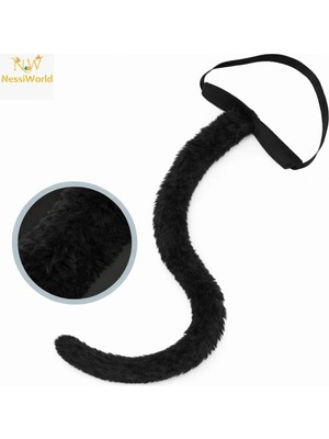 Aesco Mey Ithalat® Siyah Peluş Kuyruk Şekil Verilebilir 70 cm