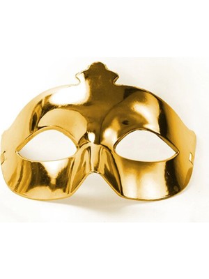 Aesco Mey Ithalat® Altın Renk Kostüm Partisi Ekstra Parlak Balo Maskesi 15X10 cm
