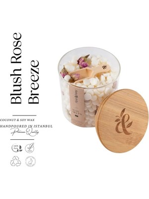 Fleur & Fume Everblend Melt Serisi - Blush Rose Breeze - Pembe Gül Tomurcuklu Doğal Soya & Coconut Wax Melt