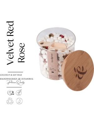 Fleur & Fume Everblend Melt Serisi - Velvet Red Rose - Kırmızı Gül Tomurcuklu Doğal Soya & Coconut Wax Melt