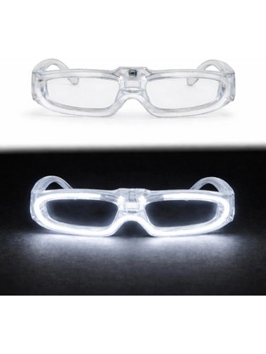 Aesco Mey Ithalat® Beyaz LED Işıklı Parti Gözlüğü 3 Modlu – Glow &amp; Gece Eğlence Gözlüğü