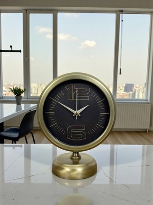 Aesco Mey Ithalat® Retro Modern Tasarım 25 x 20 cm Metal Masa Saati