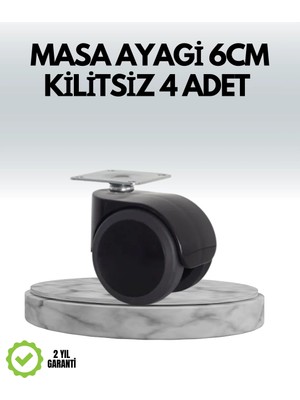 Aesco Mey Ithalat® Halı ve Beton Uyumlu Kilitsiz Mobilya Tekerleği 4’lü