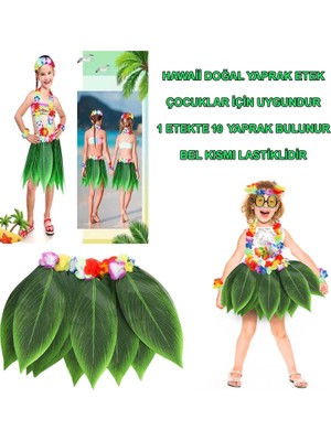 Aesco Mey Ithalat® Tropikal Esintili Hawaii Yapraklı Parti Eteği Çocuk Boy
