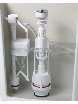 Aesco Mey Ithalat® Basmalı Klozet Rezervuar Iç Mekanizması Ayarlanabilir Su Seviyeli Tahliye Sistemi