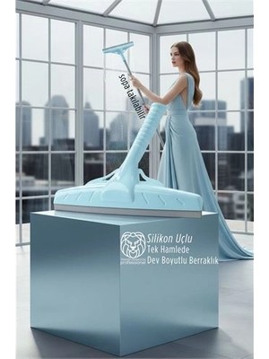 Aesco Mey Ithalat® 33 cm Silikon Uçlu Profesyonel Cam Çekçek - Tasarım Estetiği ve Kusursuz Temizlik