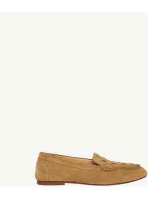 Yargıcı Örgü Detaylı Süet Loafer