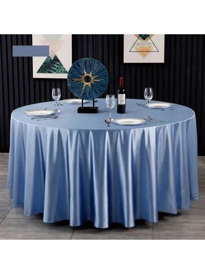 Ayzen Home Yuvarlak Masa Için Saten Masa Örtüsü 190 x 190 cm Çapında