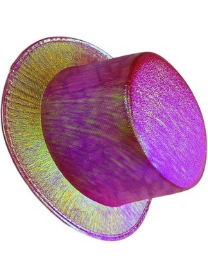 Aesco Mey Ithalat®  Fuşyarenkışıltılıhologramkumaşkaplamafötrsilindirşapkayetişkinboy